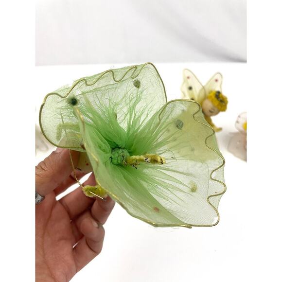 VTG Set of 4 Tulle Dress Violin Playing Angel Christmas Ornaments 1950s READ - Picture 6 of 16